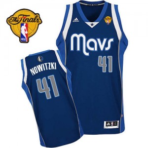 Maillot Swingman Dallas Mavericks NBA Alternate Finals Patch Bleu marin - #41 Dirk Nowitzki - Homme