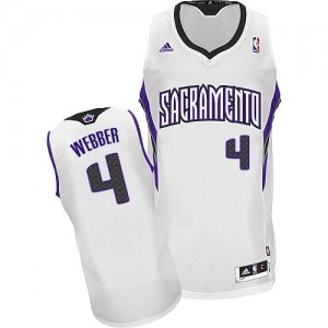 Maillot NBA Blanc Chris Webber #4 Sacramento Kings Home Swingman Homme Adidas