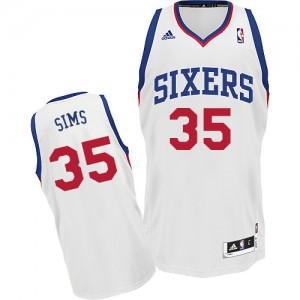 Maillot NBA Philadelphia 76ers #35 Henry Sims Blanc Adidas Swingman Home - Homme