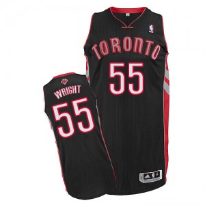 Maillot NBA Toronto Raptors #55 Delon Wright Noir Adidas Authentic Alternate - Homme