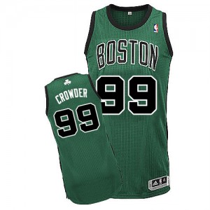 Maillot NBA Vert (No. noir) Jae Crowder #99 Boston Celtics Alternate Authentic Homme Adidas