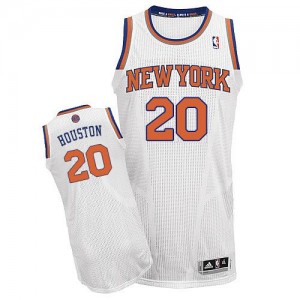 Maillot NBA New York Knicks #20 Allan Houston Blanc Adidas Authentic Home - Homme