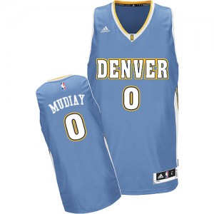 Denver Nuggets #0 Adidas Road Bleu clair Swingman Maillot d'équipe de NBA 100% authentique - Emmanuel Mudiay pour Homme