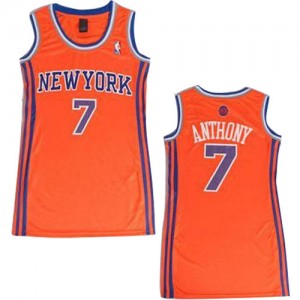 Maillot NBA New York Knicks #7 Carmelo Anthony Orange Adidas Authentic Dress - Femme