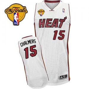Miami Heat #15 Adidas Home Finals Patch Blanc Authentic Maillot d'équipe de NBA Discount - Mario Chalmer pour Enfants
