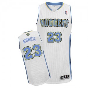 Maillot NBA Blanc Jusuf Nurkic #23 Denver Nuggets Home Authentic Homme Adidas