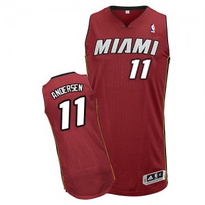 Maillot Authentic Miami Heat NBA Alternate Rouge - #11 Chris Andersen - Homme