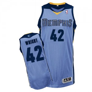 Memphis Grizzlies #42 Adidas Alternate Bleu clair Authentic Maillot d'équipe de NBA en ligne - Lorenzen Wright pour Homme