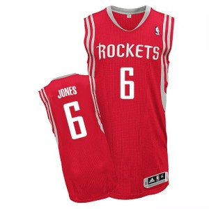 Maillot NBA Rouge Terrence Jones #6 Houston Rockets Road Authentic Homme Adidas