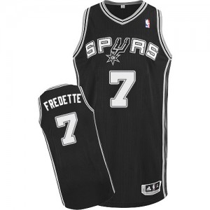 San Antonio Spurs Jimmer Fredette #7 Road Authentic Maillot d'équipe de NBA - Noir pour Homme