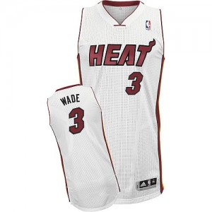 Maillot NBA Authentic Dwyane Wade #3 Miami Heat Home Blanc - Homme