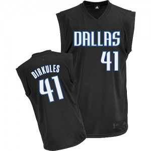 Dallas Mavericks #41 Adidas Dirkules Fashion Noir Authentic Maillot d'équipe de NBA Peu co?teux - Dirk Nowitzki pour Homme