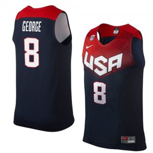 Maillot NBA Bleu marin Paul George #8 Team USA 2014 Dream Team Authentic Homme Nike