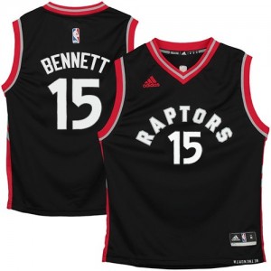 Toronto Raptors Anthony Bennett #15 Authentic Maillot d'équipe de NBA - Noir pour Homme