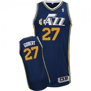 Maillot Authentic Utah Jazz NBA Road Bleu marin - #27 Rudy Gobert - Homme