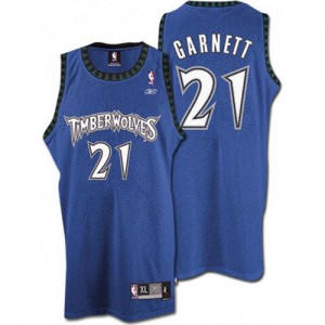 Minnesota Timberwolves #21 Throwback Slate Blue Authentic Maillot d'équipe de NBA en ligne - Kevin Garnett pour Homme