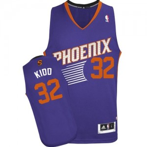 Maillot NBA Phoenix Suns #32 Jason Kidd Violet Adidas Authentic Road - Homme