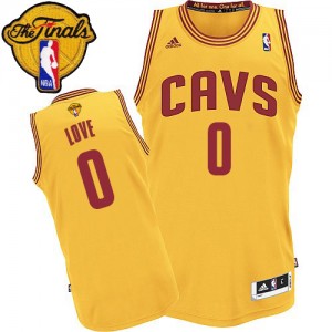 Maillot NBA Cleveland Cavaliers #0 Kevin Love Or Adidas Swingman Alternate 2015 The Finals Patch - Homme