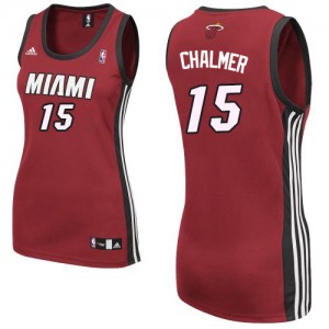 Maillot NBA Rouge Mario Chalmer #15 Miami Heat Alternate Swingman Femme Adidas