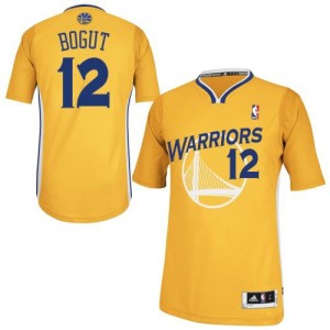 Golden State Warriors Andrew Bogut #12 Alternate Authentic Maillot d'équipe de NBA - Or pour Homme