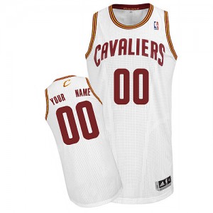 Maillot NBA Blanc Authentic Personnalisé Cleveland Cavaliers Home Homme Adidas