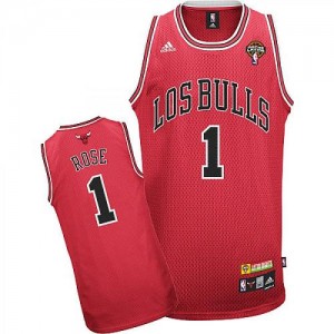Maillot NBA Chicago Bulls #1 Derrick Rose Rouge Adidas Swingman Latin Nights - Homme