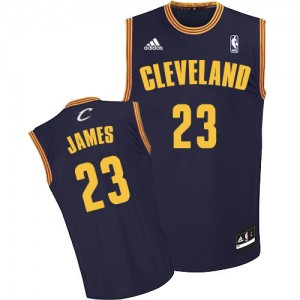 Maillot NBA Bleu marin LeBron James #23 Cleveland Cavaliers Throwback Swingman Homme Adidas