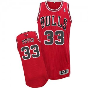 Maillot Authentic Chicago Bulls NBA Road Rouge - #33 Scottie Pippen - Homme