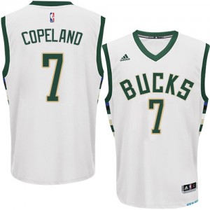 Maillot NBA Milwaukee Bucks #7 Chris Copeland Blanc Adidas Authentic Home - Homme