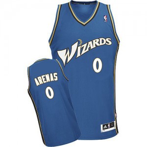 Washington Wizards Gilbert Arenas #0 Authentic Maillot d'équipe de NBA - Bleu pour Homme