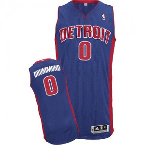 Maillot Adidas Bleu royal Road Authentic Detroit Pistons - Andre Drummond #0 - Homme
