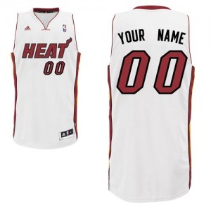 Maillot NBA Blanc Swingman Personnalisé Miami Heat Home Homme Adidas