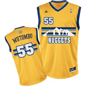 Maillot NBA Or Dikembe Mutombo #55 Denver Nuggets Alternate Swingman Homme Adidas