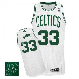 Boston Celtics #33 Adidas Home Autographed Blanc Authentic Maillot d'équipe de NBA Peu co?teux - Larry Bird pour Homme