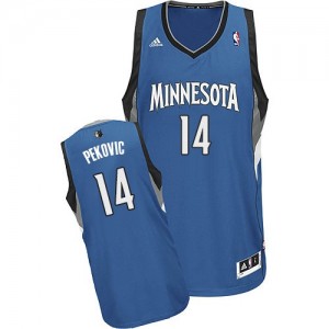 Maillot NBA Slate Blue Nikola Pekovic #14 Minnesota Timberwolves Road Swingman Homme Adidas