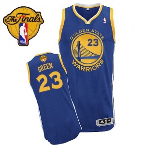 Maillot NBA Authentic Draymond Green #23 Golden State Warriors Road 2015 The Finals Patch Bleu royal - Homme