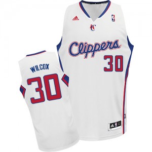 Maillot NBA Blanc C.J. Wilcox #30 Los Angeles Clippers Home Swingman Homme Adidas