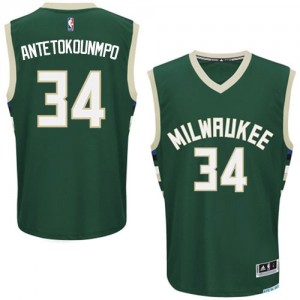Milwaukee Bucks #34 Adidas Road Vert Authentic Maillot d'équipe de NBA magasin d'usine - Giannis Antetokounmpo pour Homme