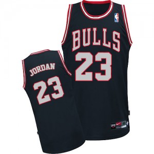 Maillot Authentic Chicago Bulls NBA Noir / Blanc - #23 Michael Jordan - Homme