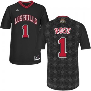 Maillot NBA Authentic Derrick Rose #1 Chicago Bulls New Latin Nights Noir - Homme