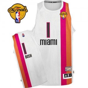 Miami Heat #1 Adidas ABA Hardwood Classic Finals Patch Blanc Authentic Maillot d'équipe de NBA achats en ligne - Chris Bosh pour Homme