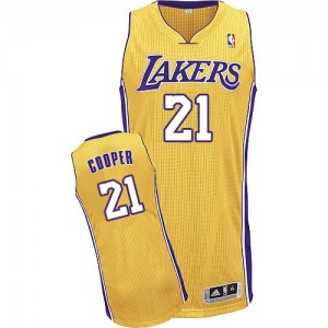 Los Angeles Lakers Michael Cooper #21 Home Authentic Maillot d'équipe de NBA - Or pour Homme