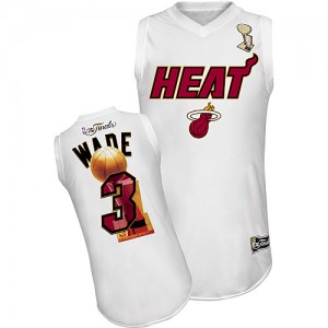 Maillot Adidas Blanc Finals Authentic Miami Heat - Dwyane Wade #3 - Homme