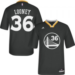 Maillot NBA Noir Kevon Looney #36 Golden State Warriors Alternate Authentic Homme Adidas