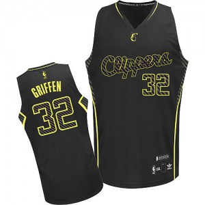 Maillot Adidas Noir Electricity Fashion Authentic Los Angeles Clippers - Blake Griffin #32 - Homme
