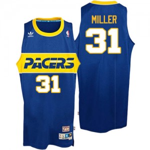 Maillot Mitchell and Ness Bleu Throwback Authentic Indiana Pacers - Reggie Miller #31 - Homme