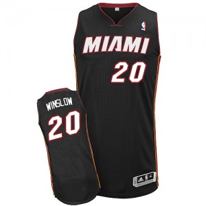 Maillot Adidas Noir Road Authentic Miami Heat - Justise Winslow #20 - Homme