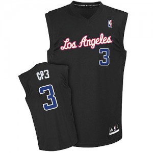 Maillot Adidas Noir CP3 Fashion Authentic Los Angeles Clippers - Chris Paul #3 - Homme