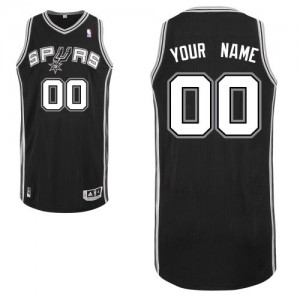 Maillot NBA San Antonio Spurs Personnalisé Authentic Noir Adidas Road - Homme
