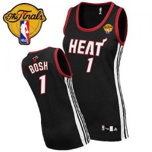 Miami Heat #1 Adidas Road Finals Patch Noir Authentic Maillot d'équipe de NBA Le meilleur cadeau - Chris Bosh pour Femme
